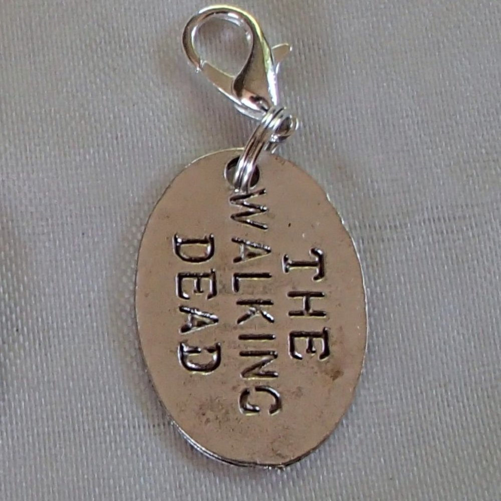 Walking Dead Tag Zipper Pull Charm Handmade